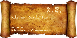Kása Rozália névjegykártya